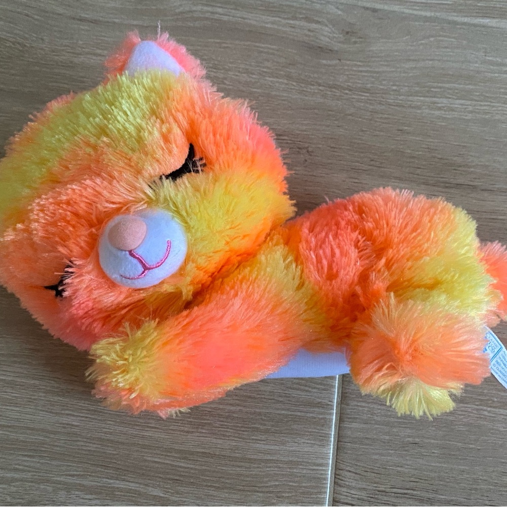 Classic Toy Co Sleepies Fluffy Orange and Yellow Plush Cat Toy